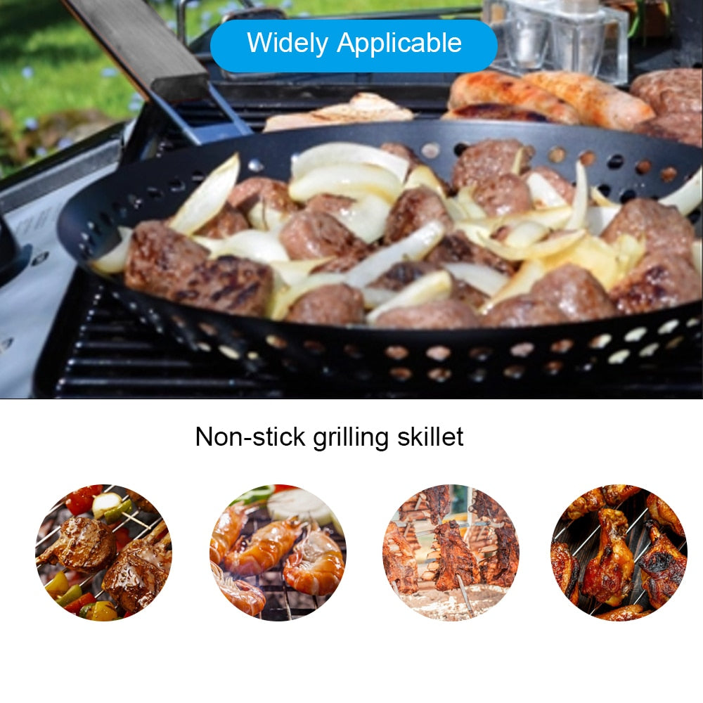 Antihaftbeschichtete Grillpfanne mit Löchern